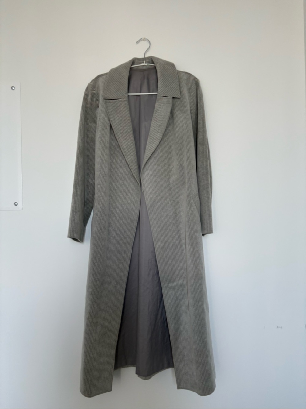 Tannery Row Jackets & Coat | Gray Long Corduroy Trench Coat - Women